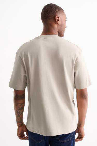 Heren - T-shirt - relaxed fit - beige