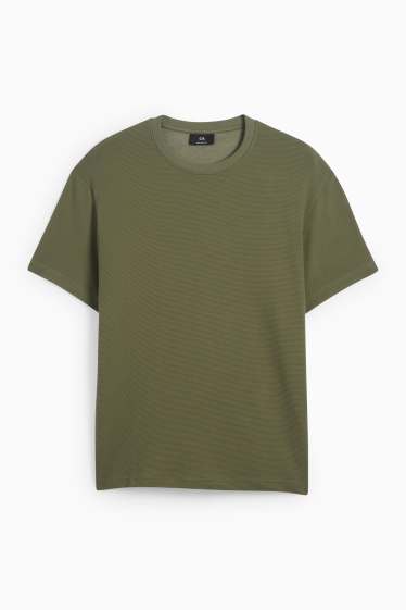 Men - T-shirt - relaxed fit - textured - green