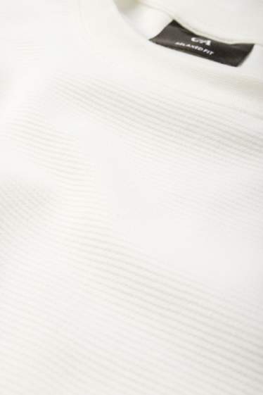 Herren - T-Shirt - Relaxed Fit - strukturiert - weiß
