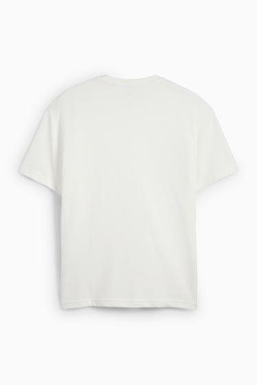 Herren - T-Shirt - Relaxed Fit - strukturiert - weiß