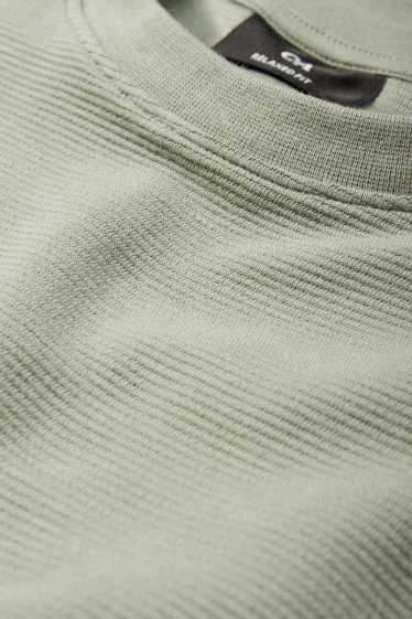 Men - T-shirt - relaxed fit - textured - light green