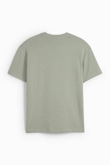 Men - T-shirt - relaxed fit - textured - light green
