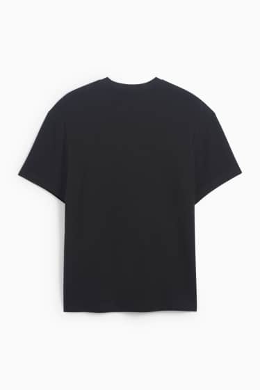 Men - T-shirt - relaxed fit - textured - black