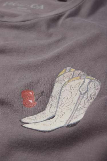 Dames - T-shirt - oversized - Lindsey Cherek Waller - grijs
