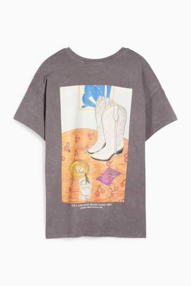 Dames - T-shirt - oversized - Lindsey Cherek Waller - grijs