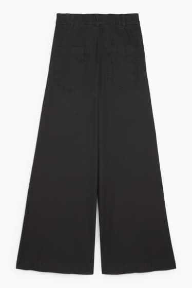 Damen - Palazzo Jeans - High Waist - schwarz