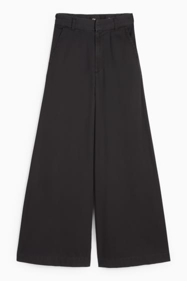 Damen - Palazzo Jeans - High Waist - schwarz