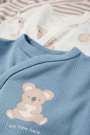 Baby Jungen - Multipack 3er - Koala - Baby-Wickelbody - blau