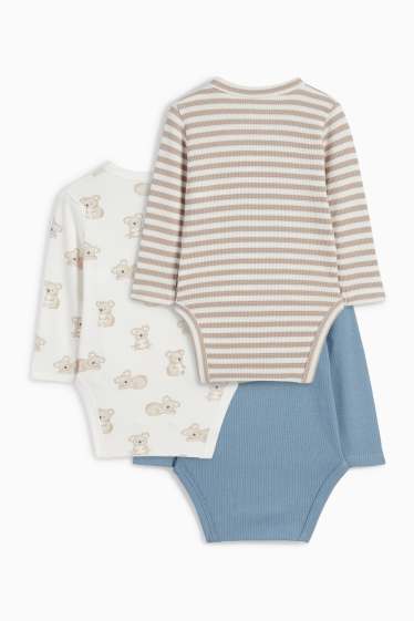 Baby Jungen - Multipack 3er - Koala - Baby-Wickelbody - blau