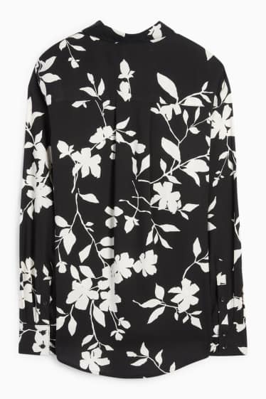 Women - Blouse - floral - black / white