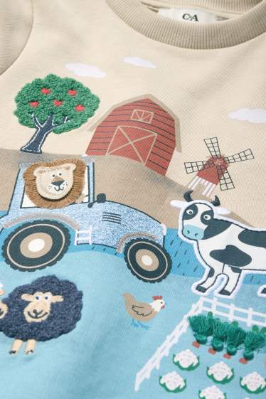 Kinderen: jongens - Boerderij - sweatshirt - licht beige