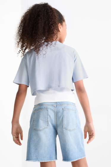 Kinder Mädchen - Harry Potter - Set - Kurzarmshirt und Top - 2 teilig - hellblau