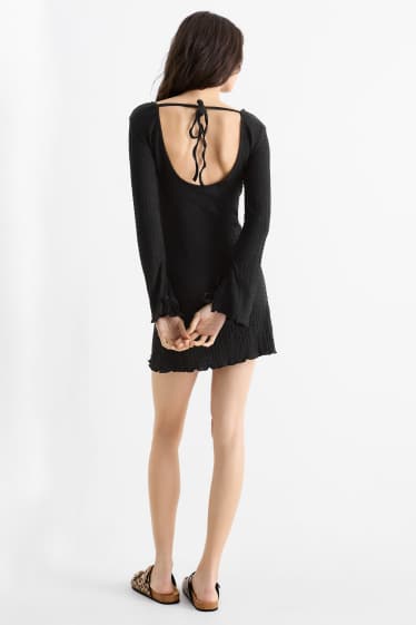 Damen - Kleid - rückenfrei - schwarz