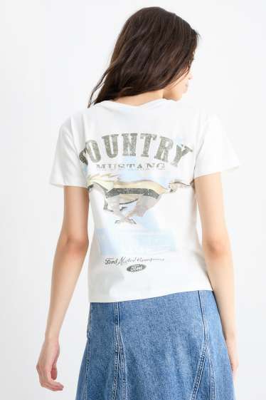 Dames - T-shirt - oversized - Ford - wit