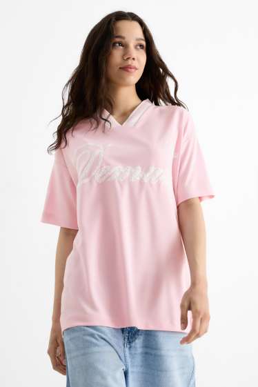Dames - T-shirt - oversized - roze