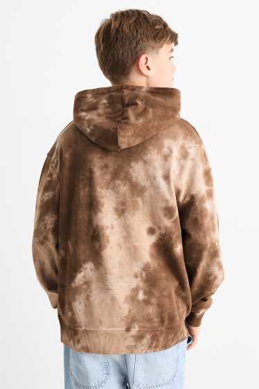 Children Boys - Hoodie - patterned - dark brown