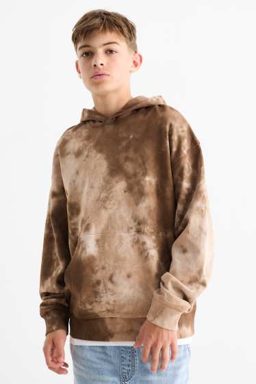 Children Boys - Hoodie - patterned - dark brown