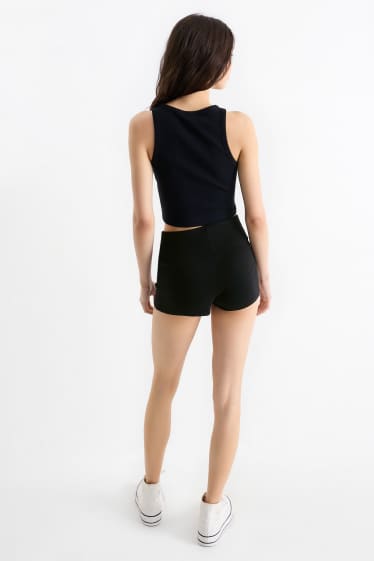 Femmes - Short en molleton - noir