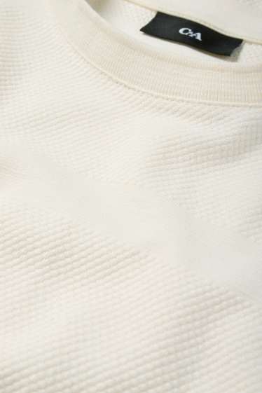 Herren - T-Shirt - Regular Fit - strukturiert - hellbeige