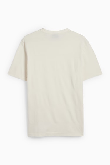 Herren - T-Shirt - Regular Fit - strukturiert - hellbeige
