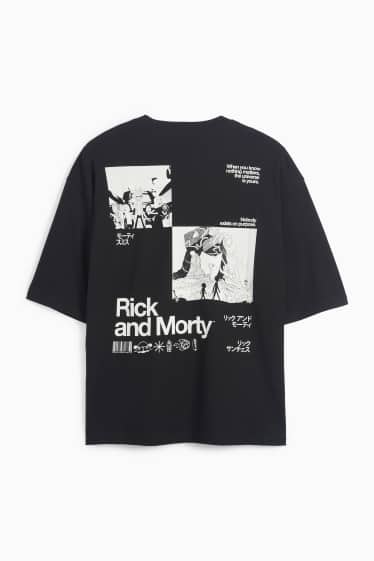 Herren - T-Shirt - Oversized - Rick and Morty - schwarz