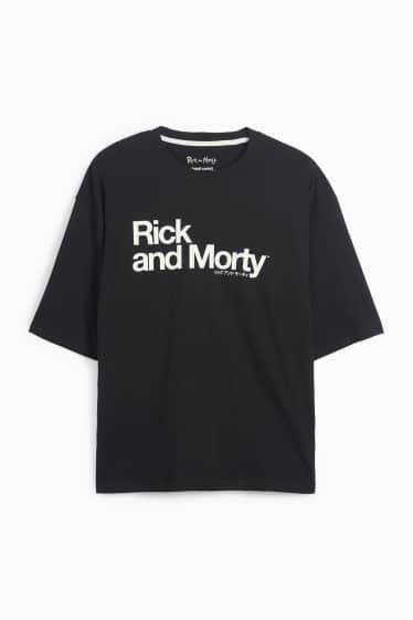 Herren - T-Shirt - Oversized - Rick and Morty - schwarz