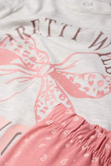 Kinderen: meisjes - Arizona - pyjama - 2-delig - roze / beige