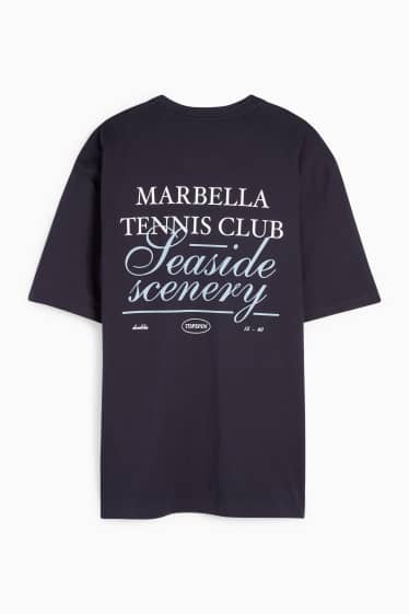 Uomo - T-shirt - relaxed fit - blu scuro
