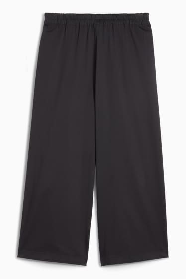 Dames - Pantalon - high waist - wide leg - zwart