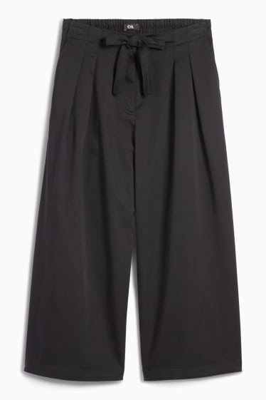 Dames - Pantalon - high waist - wide leg - zwart