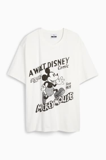 Herren - T-Shirt - Relaxed Fit - Micky Maus - weiss