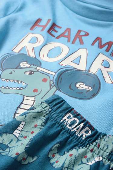 Kinder Buben - Dino - Pyjama - 2 teilig - blau