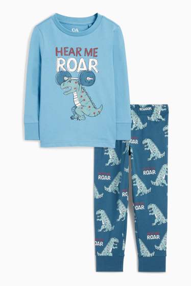 Kinder Buben - Dino - Pyjama - 2 teilig - blau