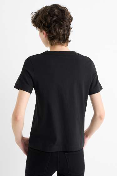 Damen - T-Shirt - Regular Fit - Glanz-Effekt - schwarz