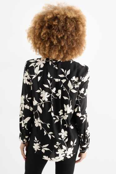 Women - Blouse - floral - black / white
