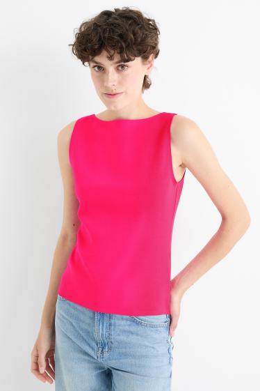 Dames - Basic top - fuchsiarood