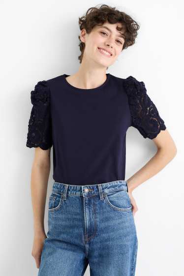 Damen - T-Shirt - Regular Fit - dunkelblau