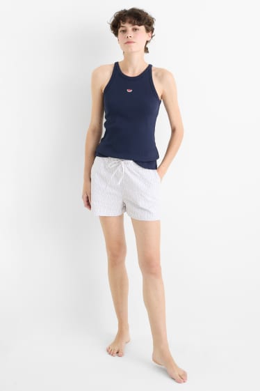 Damen - Shorty-Pyjama - dunkelblau