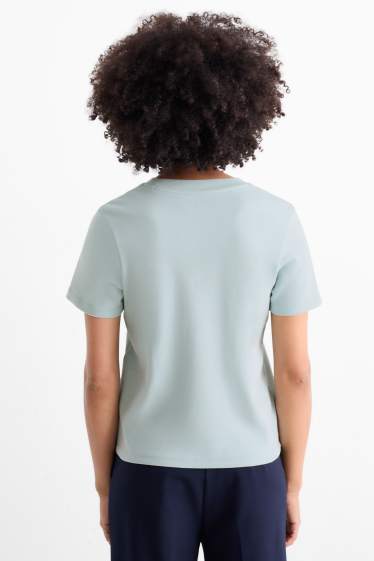 Damen - Basic-T-Shirt - Slim Fit - mintgrün
