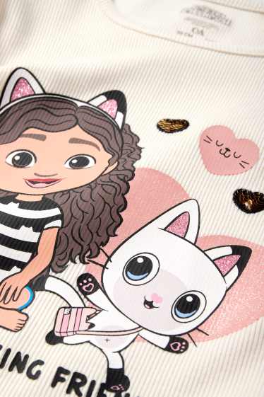 Kinderen: meisjes - Gabby’s poppenhuis - longsleeve - geribd - crème wit