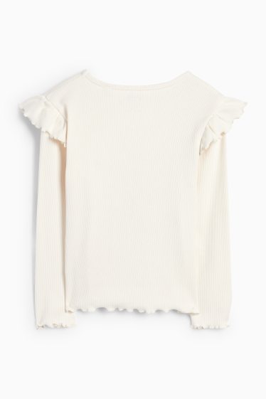 Kinderen: meisjes - Gabby’s poppenhuis - longsleeve - geribd - crème wit