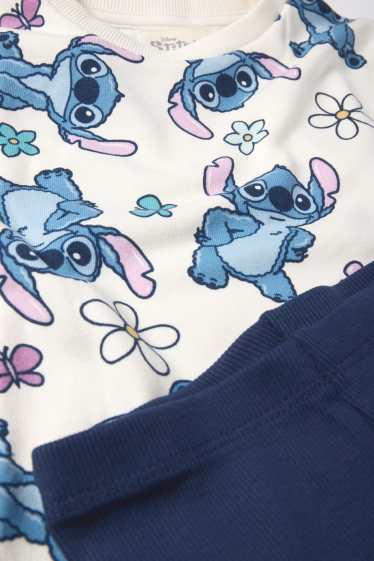 Kinderen: meisjes - Lilo & Stitch - set - sweatshirt en flared legging - donkerblauw