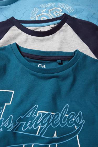 Kinderen: jongens - Set van 3 - Los Angeles en New York - pyjama - 6-delig - donkerblauw