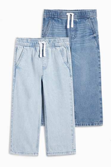 Kinder Jungen - Multipack 2er - Loose Fit Jeans - helljeansblau