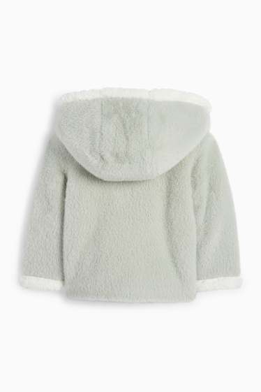 Miminka - dívky - Teddy bunda s kapucí pro miminka - mátově zelená