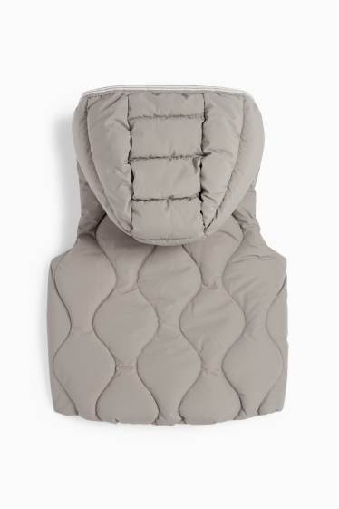 Baby: jongens - Babybodywarmer met capuchon - waterafstotend - grijs
