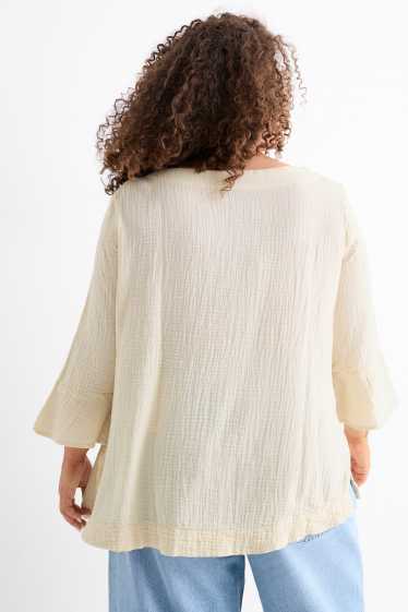 Damen - Musselin-Bluse - hellbeige