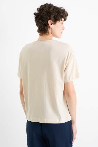 Women - T-shirt - relaxed fit - beige