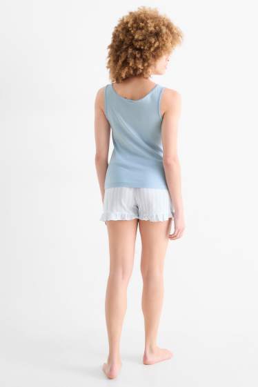 Women - Short pyjamas - light blue