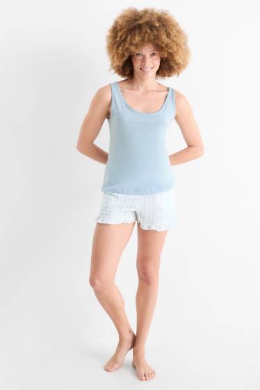 Women - Short pyjamas - light blue